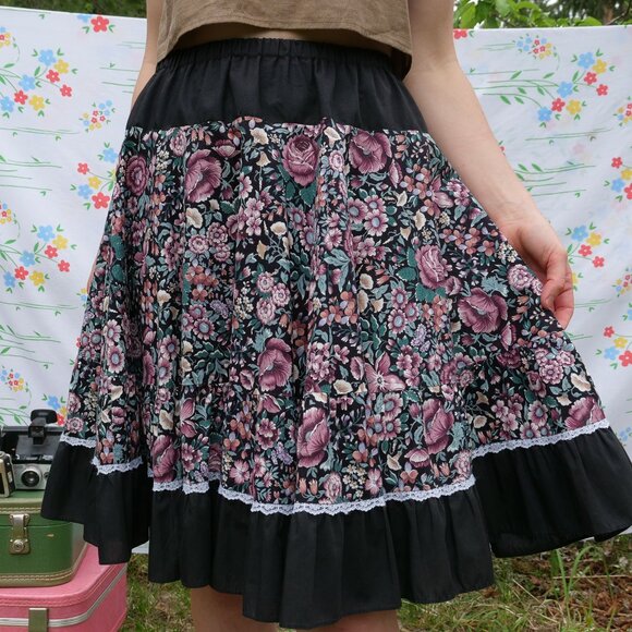 Vintage 1970s Square Dance Skirt 70s Handmade Square Dancing Costume Full Skirt - Picture 6 of 16